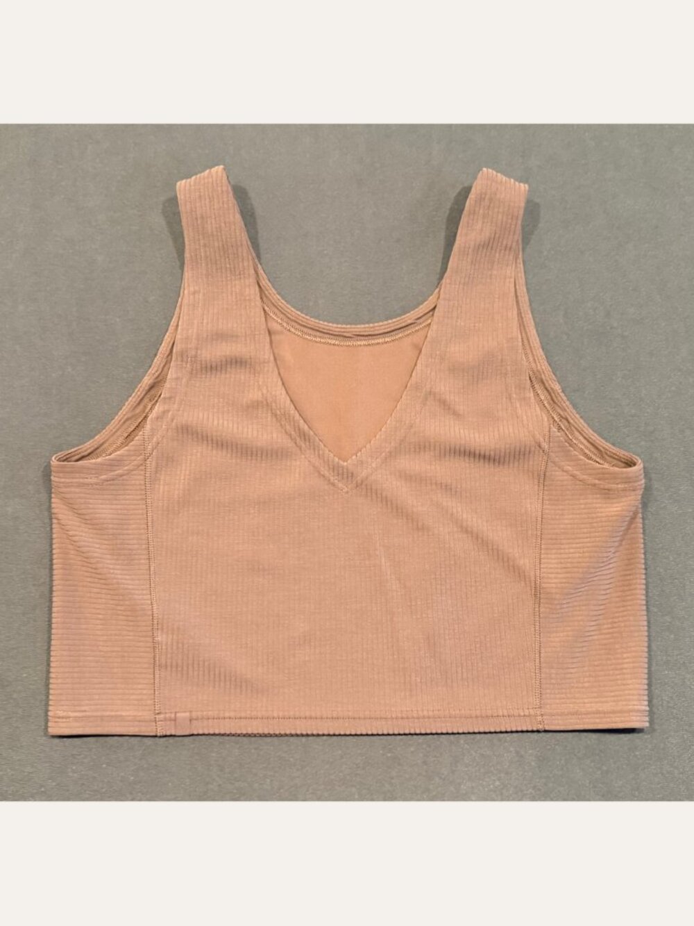 Lululemon Ribbed Softstreme Cropped Tank Top Size 12 Nomad Brown